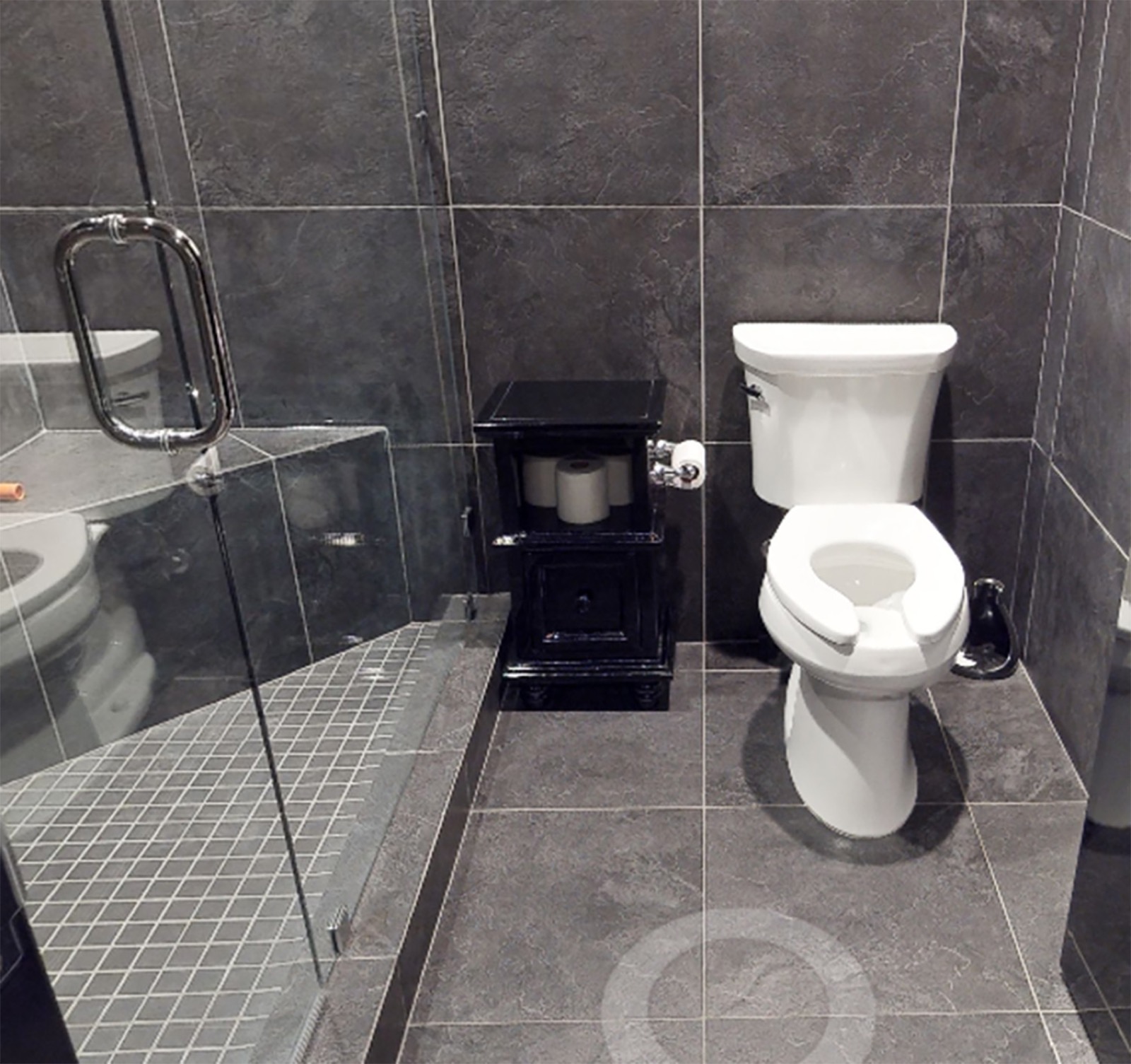 Private shower and restroom in bridal suite